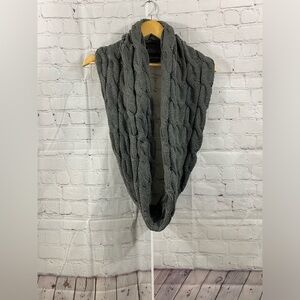 C.C. Cable Knit Gray Infinity Scarf